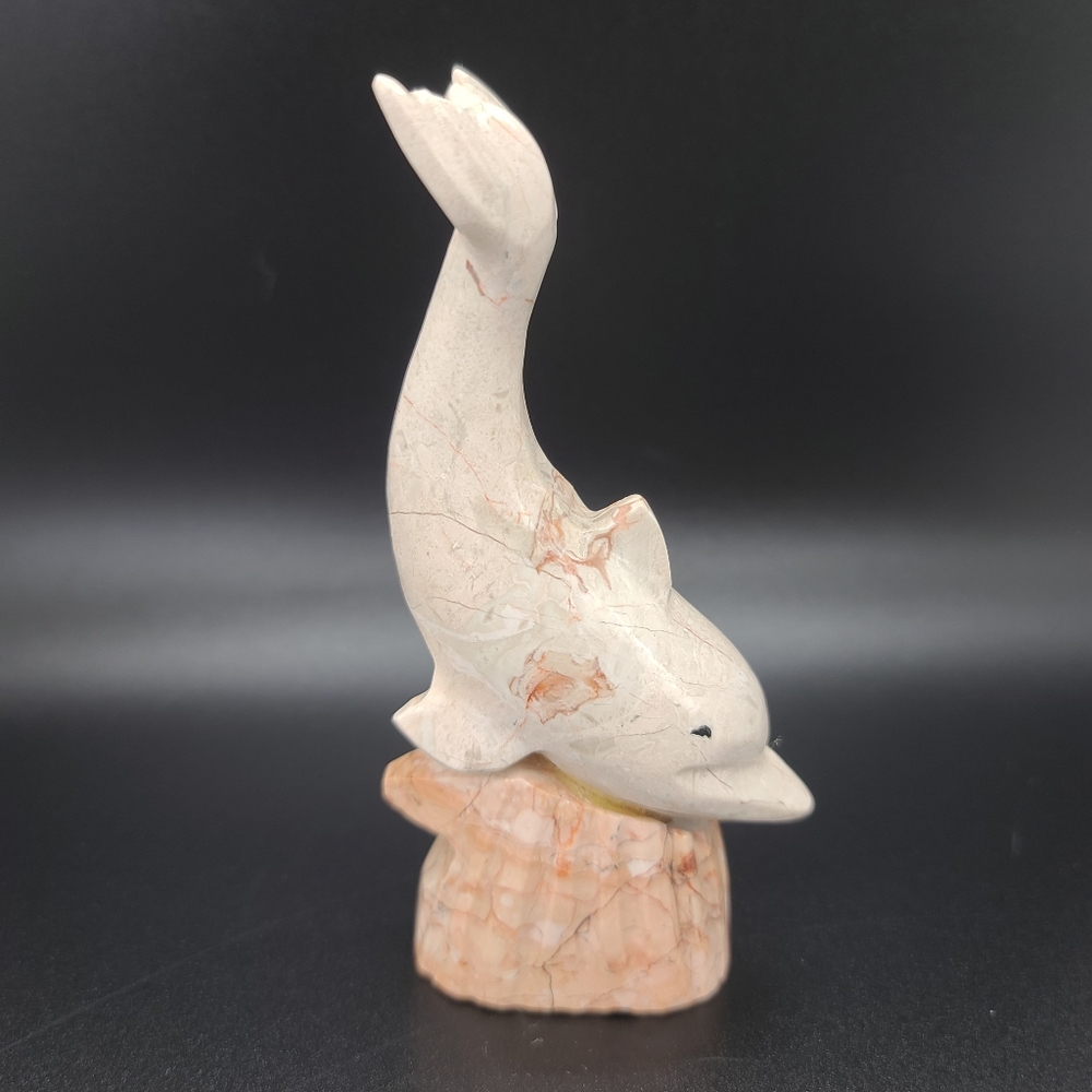 Onyx Teller Vintage Carved Onyx Dolphin